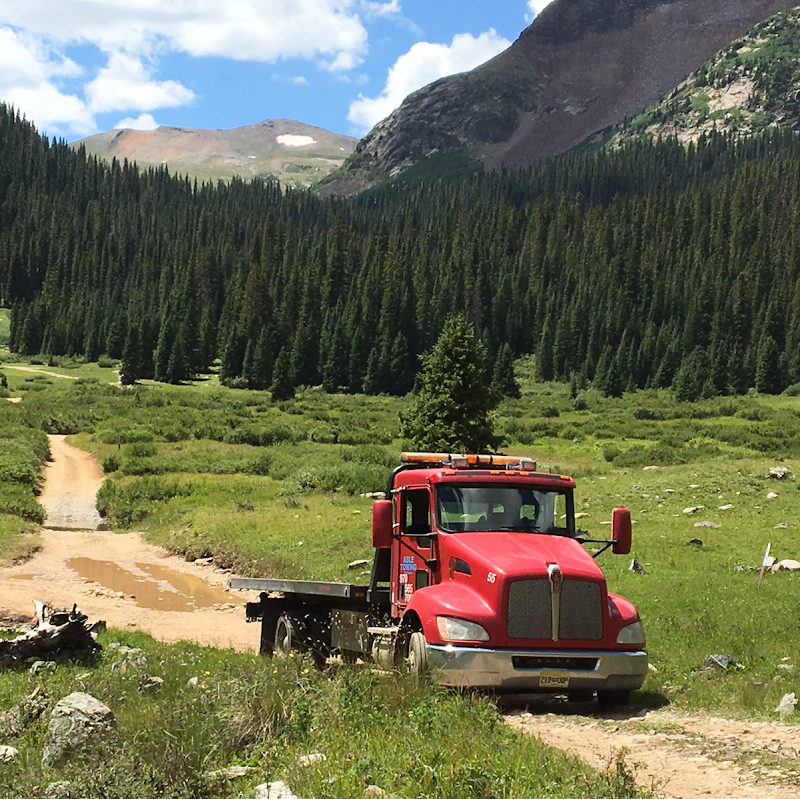 Able Towing of Cortez tow truck in the Colorado mountains