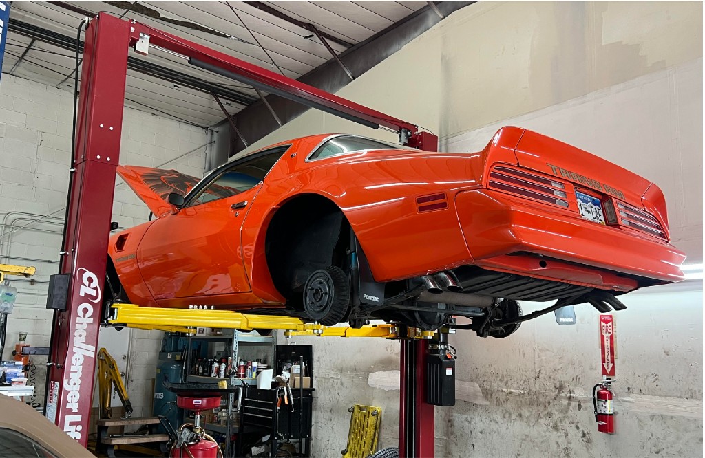 Trans Am on the lift at C.A.R.S.