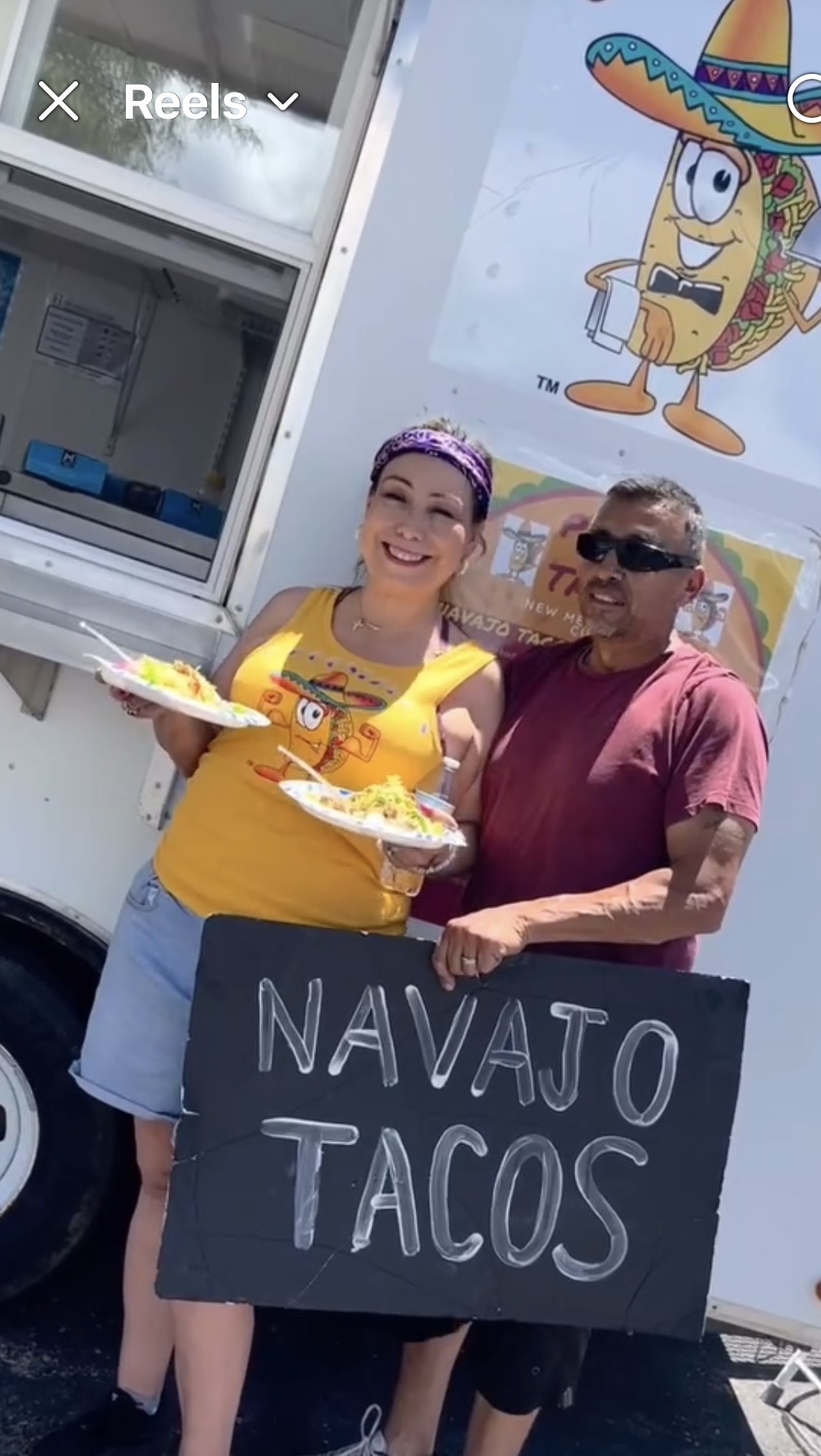 Team with Navajo tacos in front of the food truck