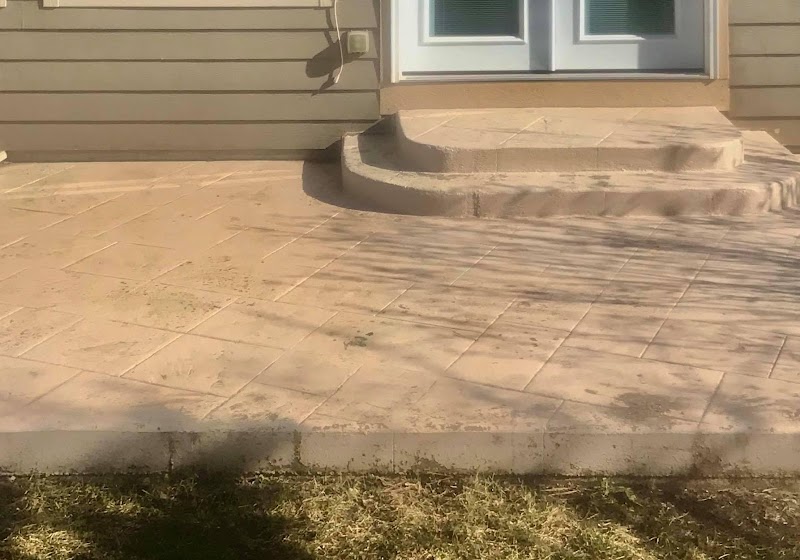 Patio before power washing