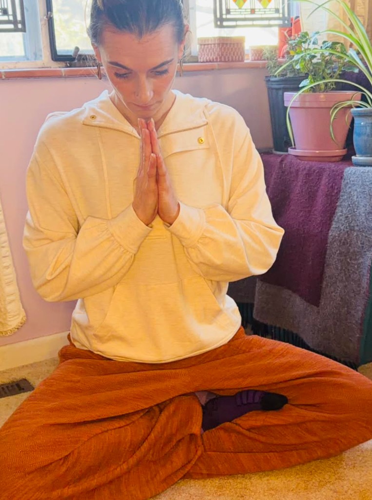 Prayer pose meditation