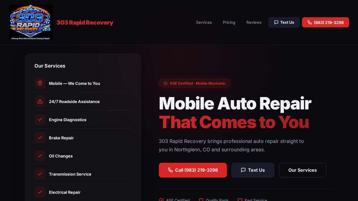 303 Rapid Recovery — mobile auto repair in Northglenn