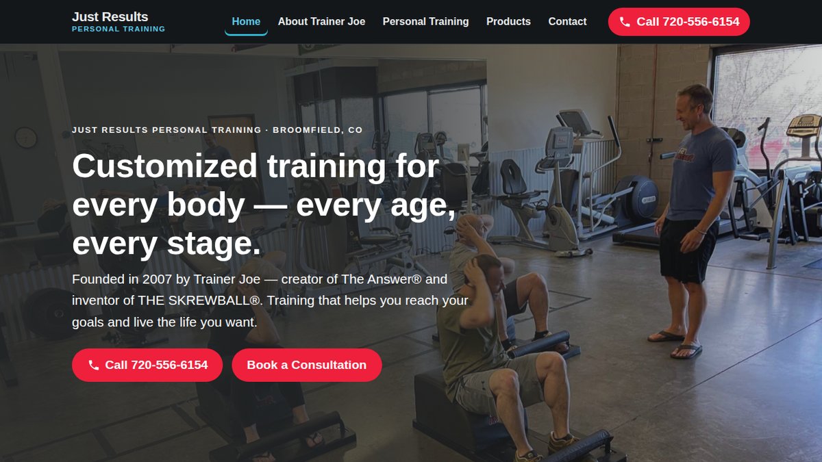 Just Results Personal Training — training studio in Broomfield