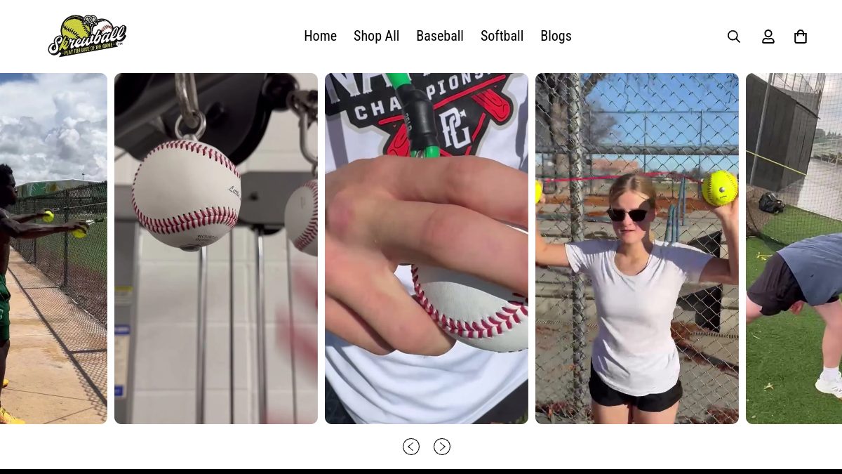 TheSkrewball — baseball training e-commerce platform